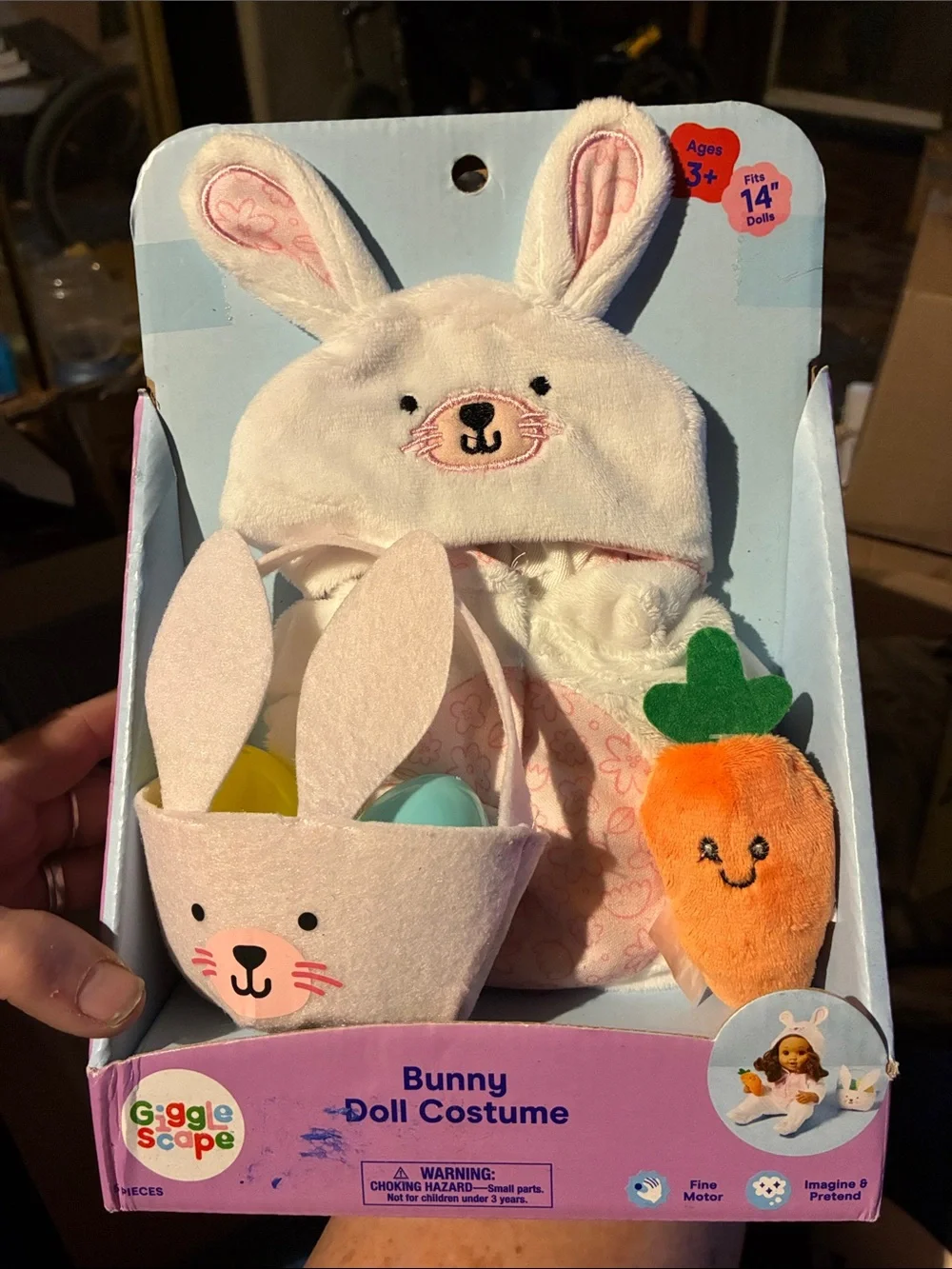 Bunny Doll Outfit in White & Pink